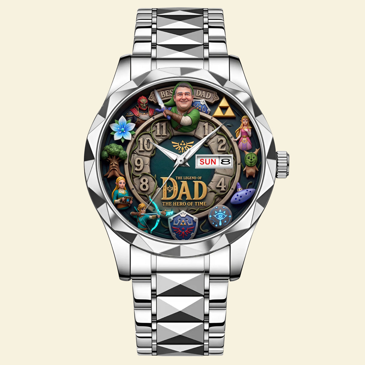 Custom Photo Time Master Dad Stainless Steel Men Watch, Personalized Gifts For Dad 03QHTI290426-Homacus