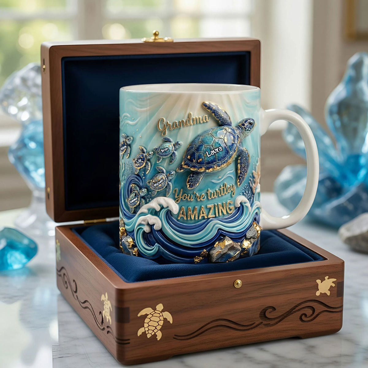 Turtle Mom and Kids Coffee Mug - Personalized Gifts For Mom 04pati140426-Homacus