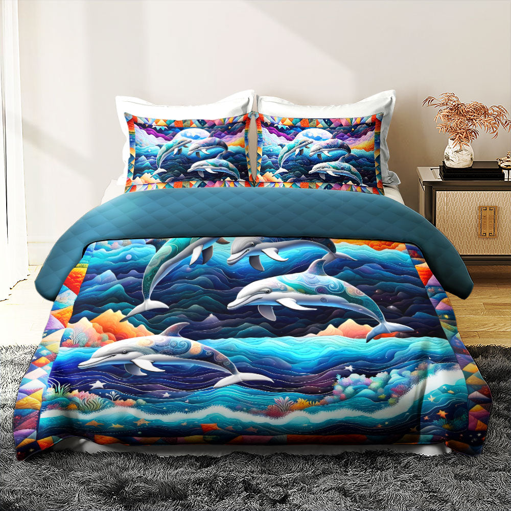 Gifts For Dolphin Lover Quilt Bed Set 045huti220125-Homacus