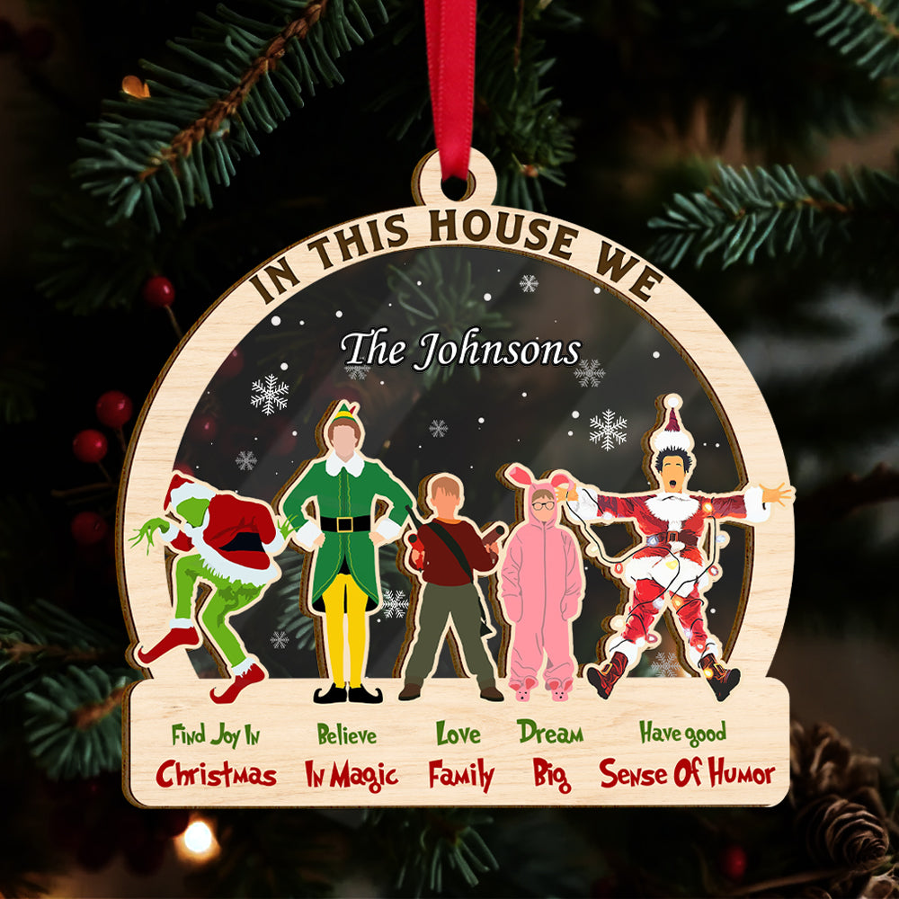 Personalized Gifts For Family Ornament, Classic Christmas Movies 04qhti241024-Homacus