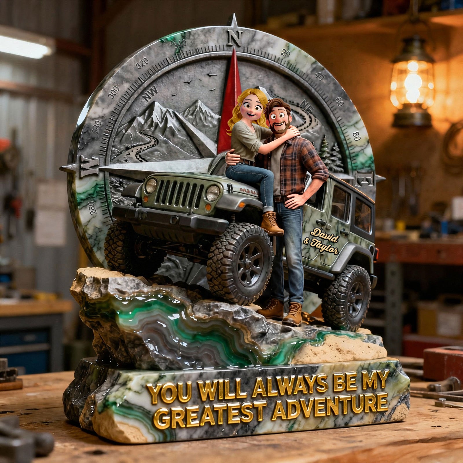 Adventurous Couple Acrylic Plaque, Personalized Gifts For Off-road Couple 04QHTI160126-Homacus