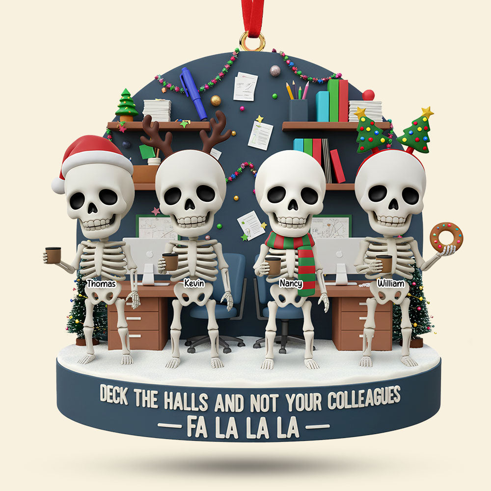 Skeleton Coworker Ornament - Personalized Gift For Coworkers Christmas Ornament 05NATI151125-Homacus