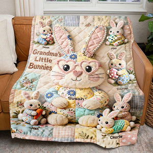 Easter Mom And Bunnies Blanket - Personalized Gifts For Mom Blanket 03NATI250226-Homacus