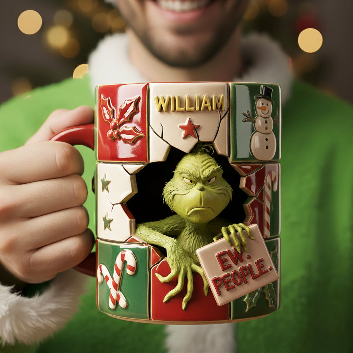 Funny Green Monster Coffee Accent Mug - Personalized Gifts For Christmas Coffee Mug 01TGTI101125-Homacus