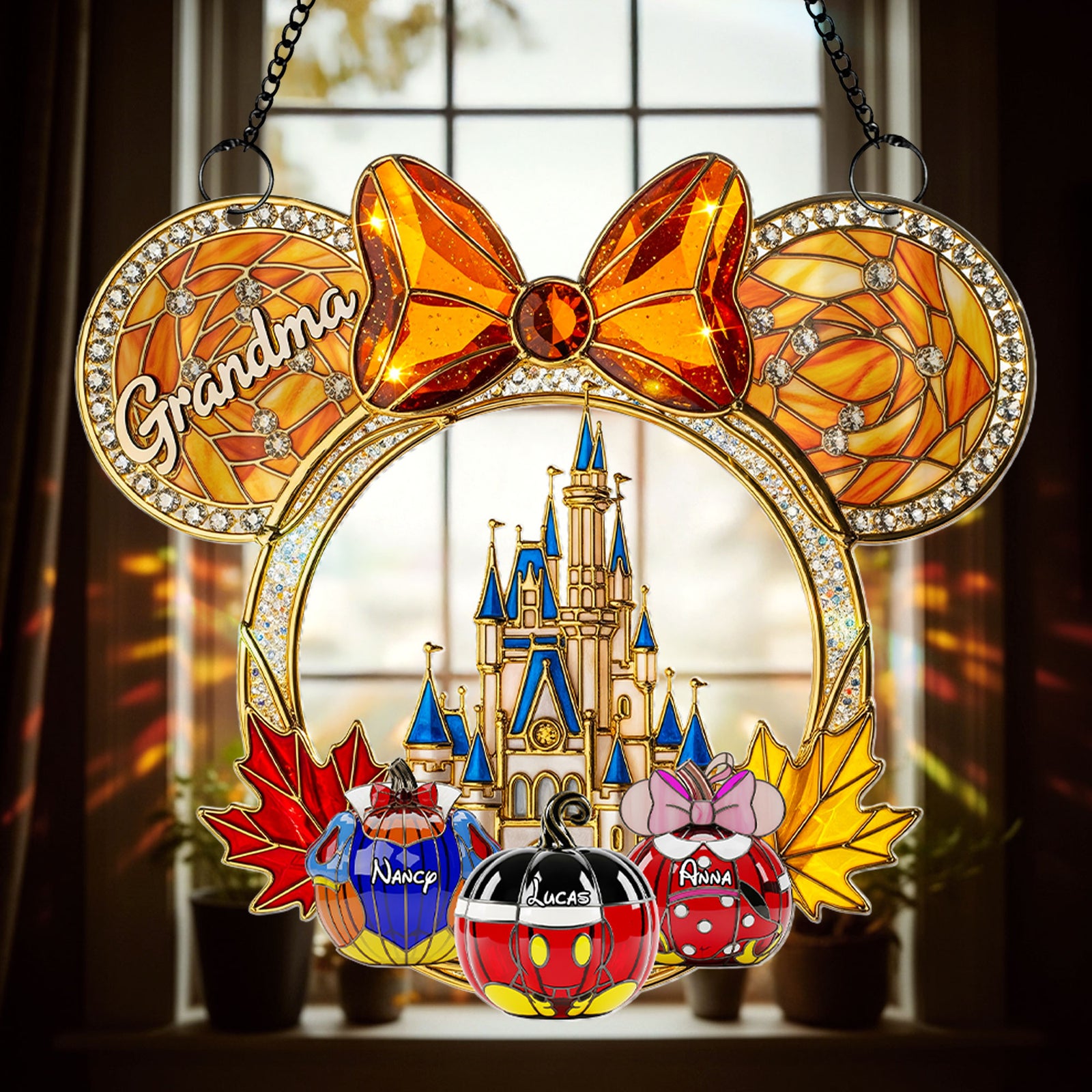 Halloween Grandma Suncatcher Ornament - Personalized Gifts For Grandma 03ohti070825-Homacus