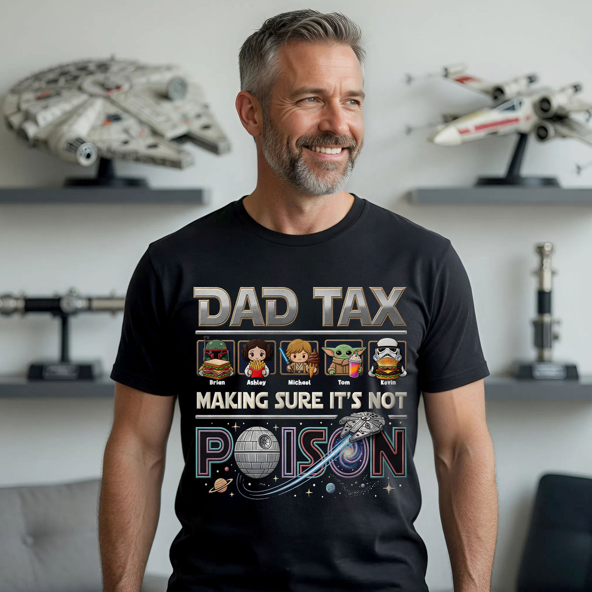 Funny Space Dad Shirt Personalized Gifts For Dad 04PATI250526-Homacus