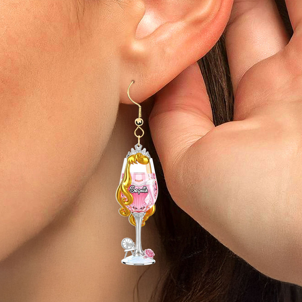 Drink Princess Earrings - Personalized Gifts For Her 02nati280625-Homacus