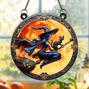 Personalized Round Shaped Home Decor Witch Sun Catcher 01HUTI210824 3D Halloween Wicked Witch-Homacus