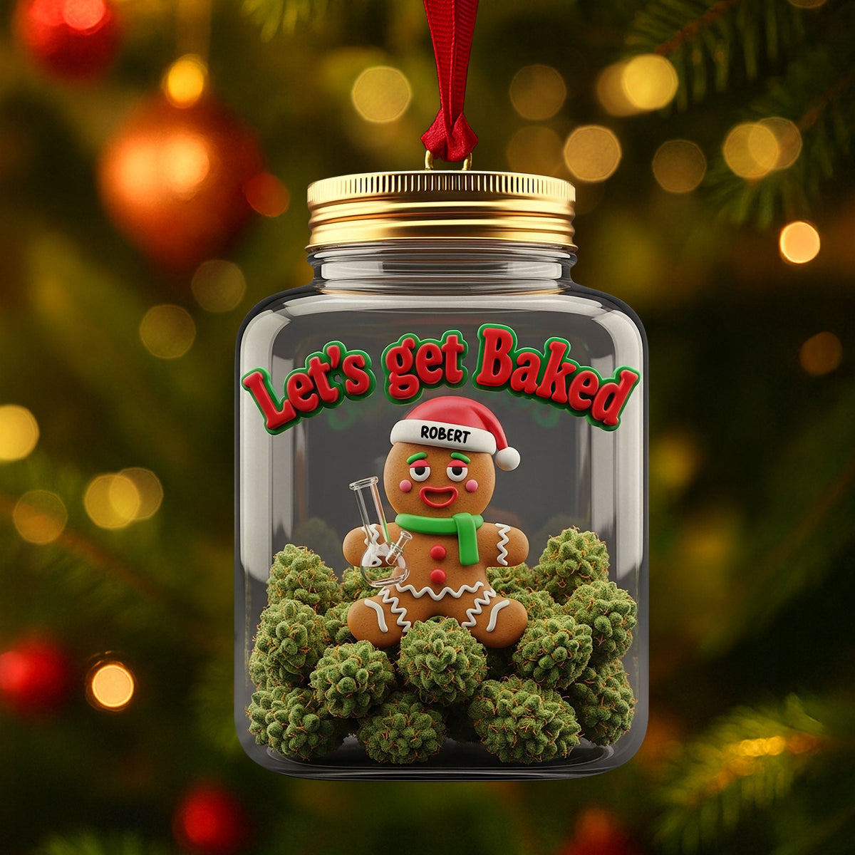 Gingerbread Weed Ornament - Personalized Gifts For Weed Lovers 03toti110825-Homacus