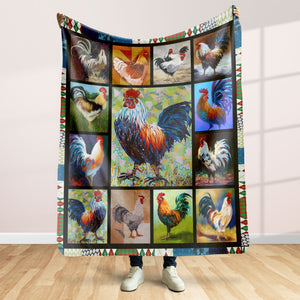 Personalized Gifts For Chicken Lover Blanket, Rooster Art 04qhti261224-Homacus