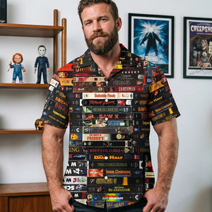 Horror Tape Stack Hawaiian Shirt - Gifts For Horror Lovers 01huti270526-Homacus