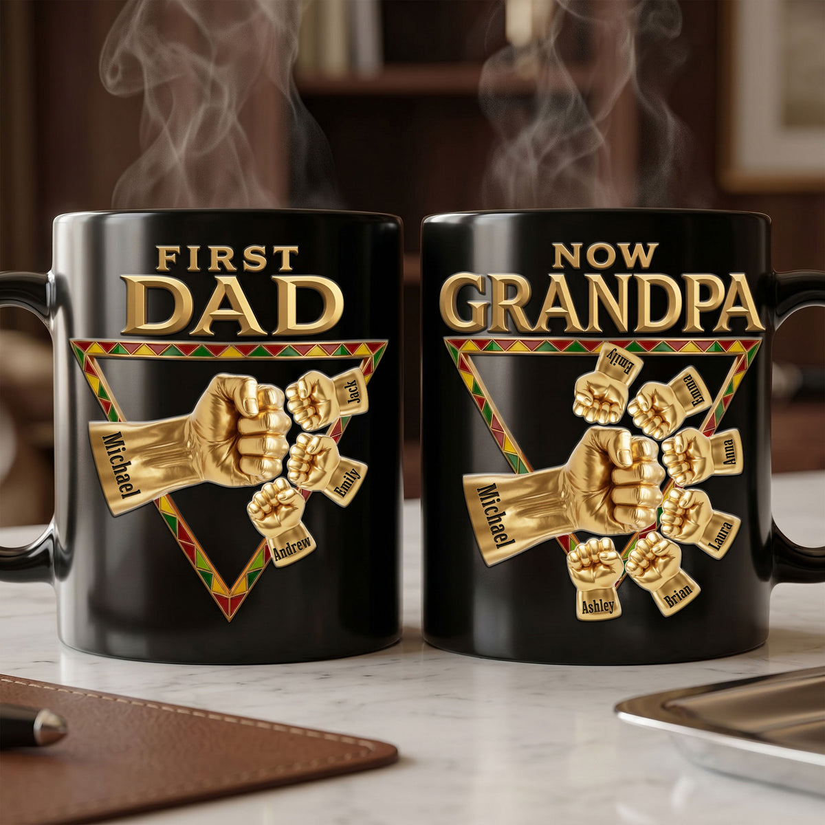 First Dad Now Grandpa Magic Mug - Personalized Gifts For Dads 03huti220526-Homacus
