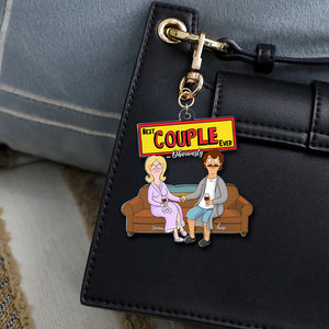 Personalized Gifts For Couple Keychain, Happy Couple On Sofa 03qhti100225hg-Homacus