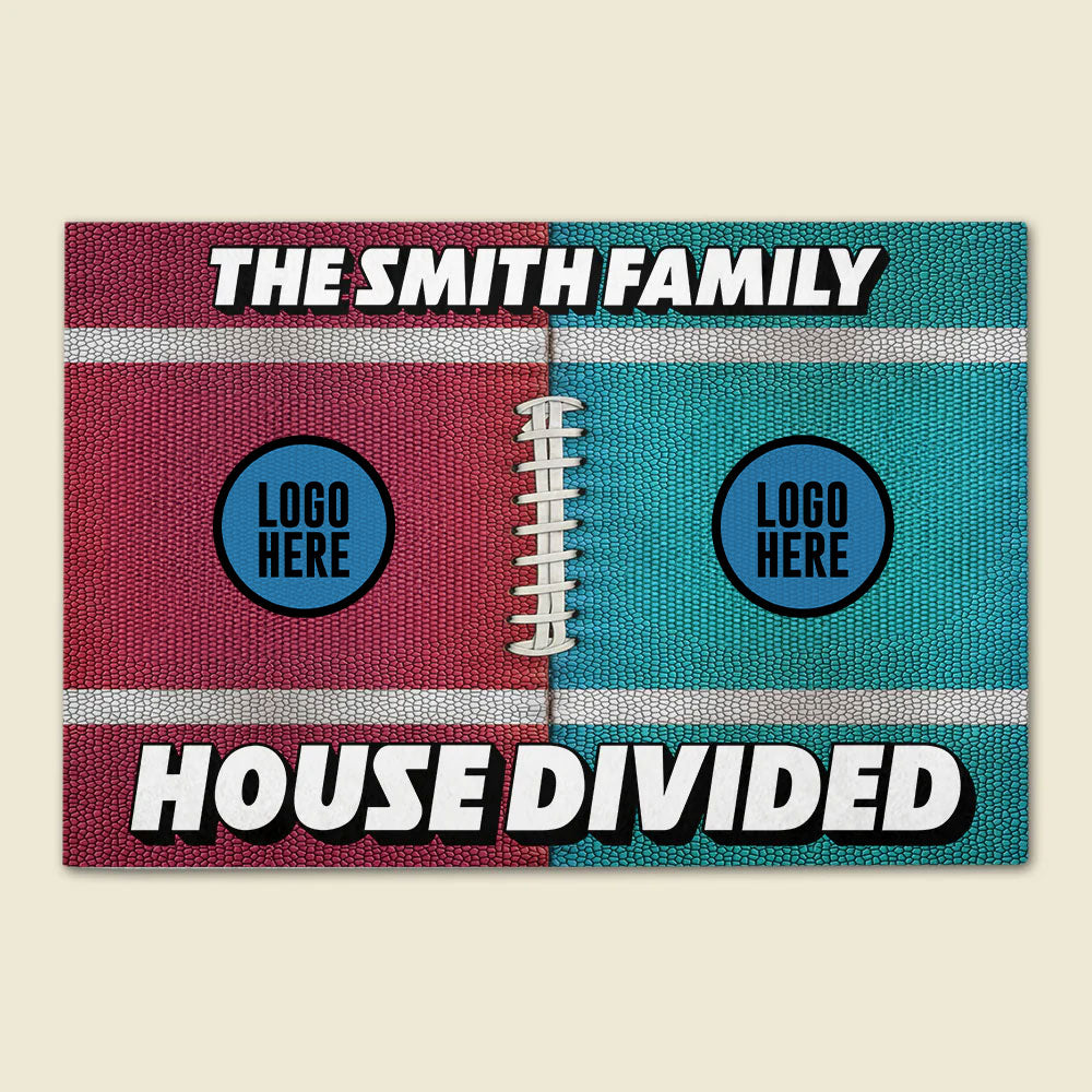 American Football Doormat - Custom Team Logo - House Divided 02hulh030223-Homacus