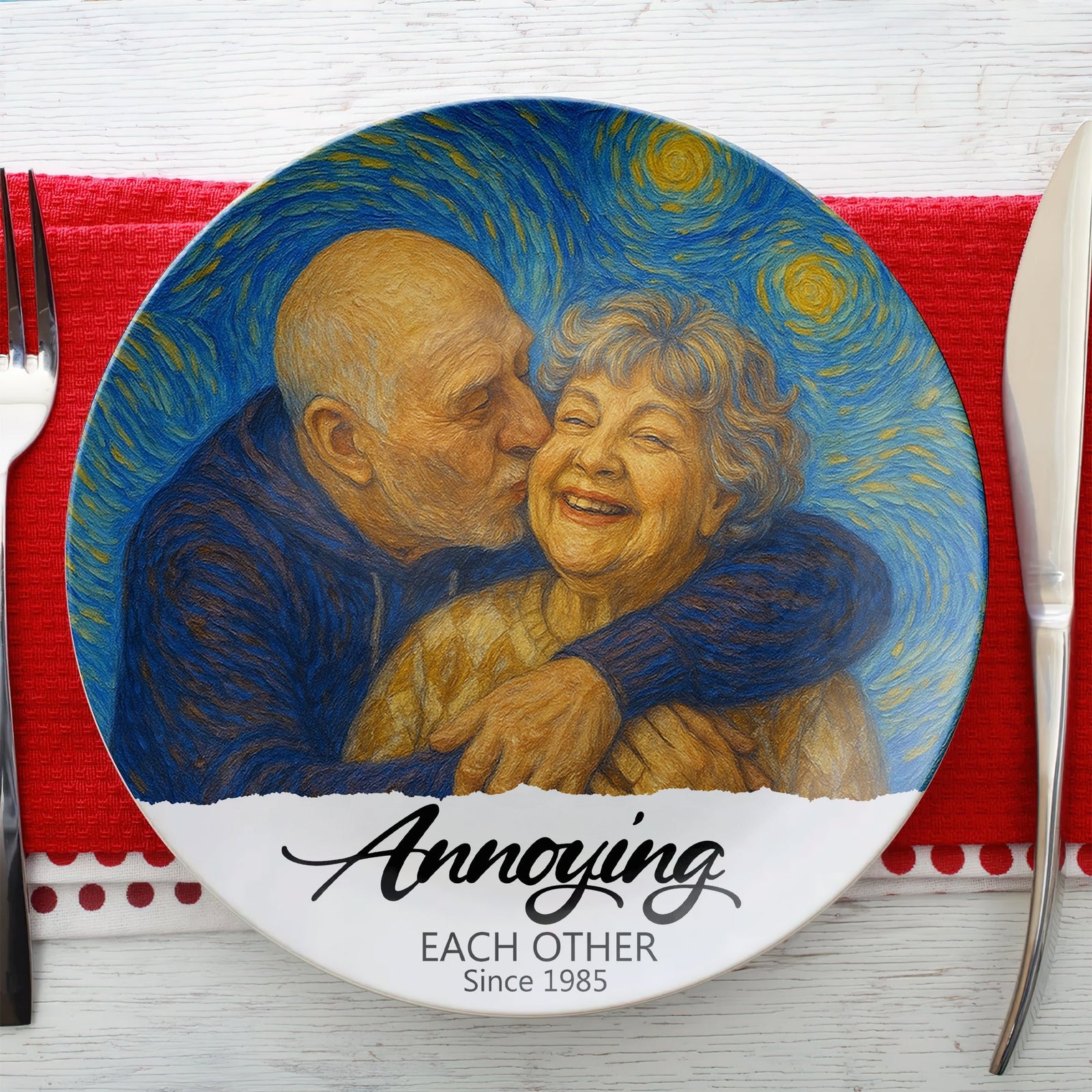 Happy Couple Round Plate - Custom Photo Gifts For Couple 02nati160725-Homacus