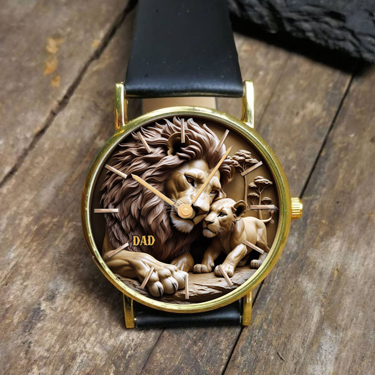 Lion Dad Watch - Personalized Gifts For Dad 02nati280425-Homacus