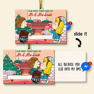 Personalized Gifts For Couple Christmas Wooden Slider Ornament, Kissing Couple 03toti171024hg-Homacus