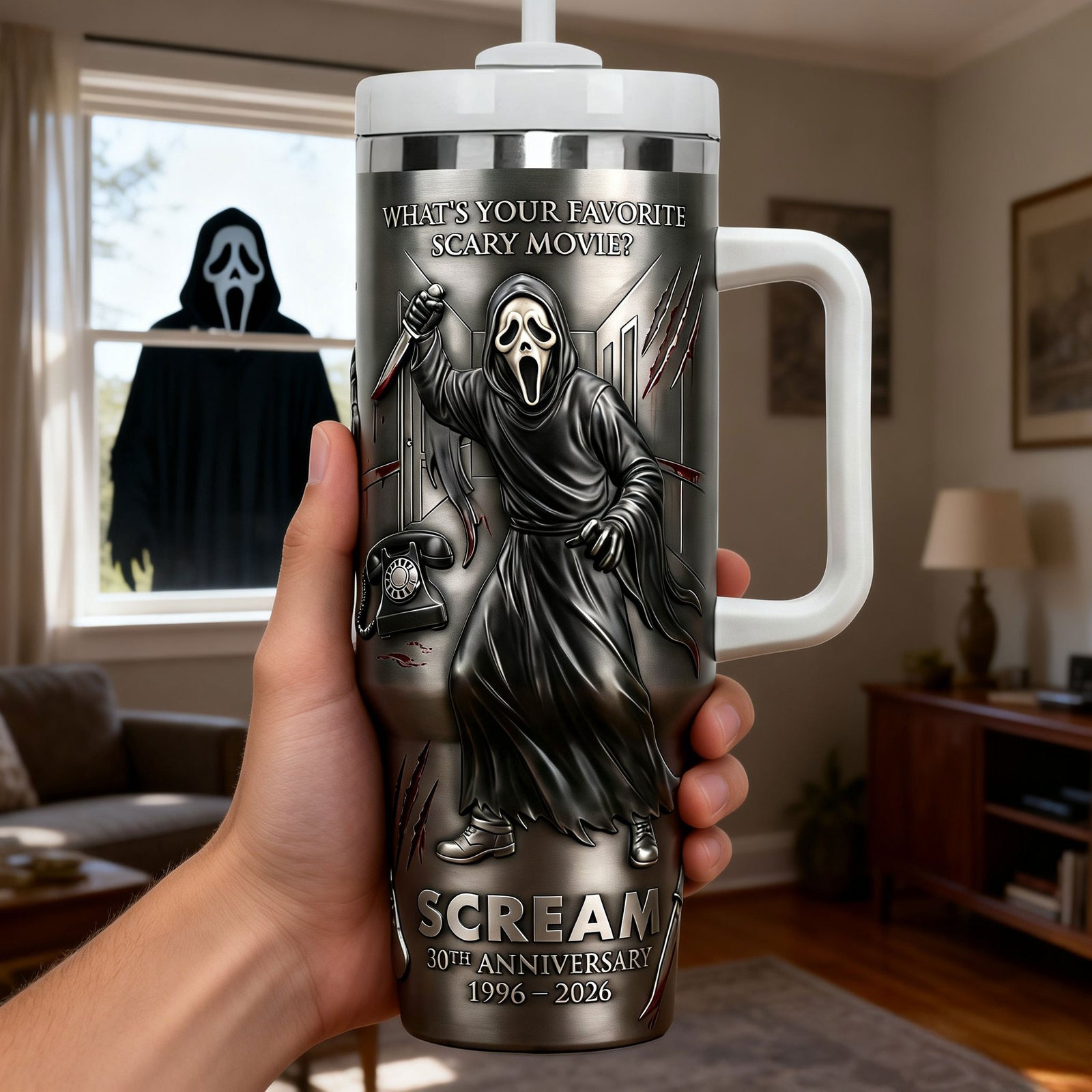 30th Anniversary Horror 40oz Tumbler - Personalized Gift For Horror Lovers 02NATI070226-Homacus