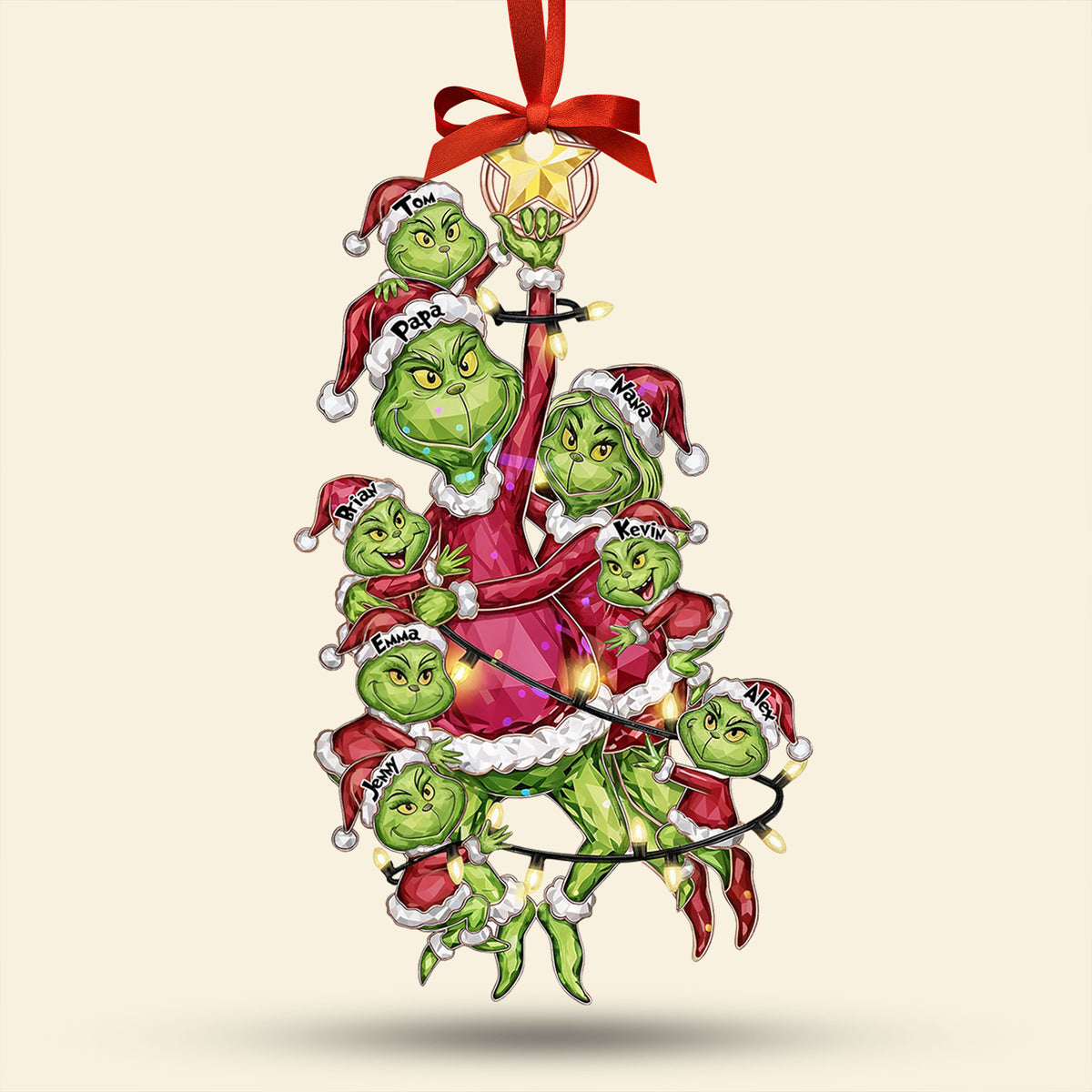 Mischievous Family Tree Ornament, Personalized Gifts For Family 02qhti220925-Homacus