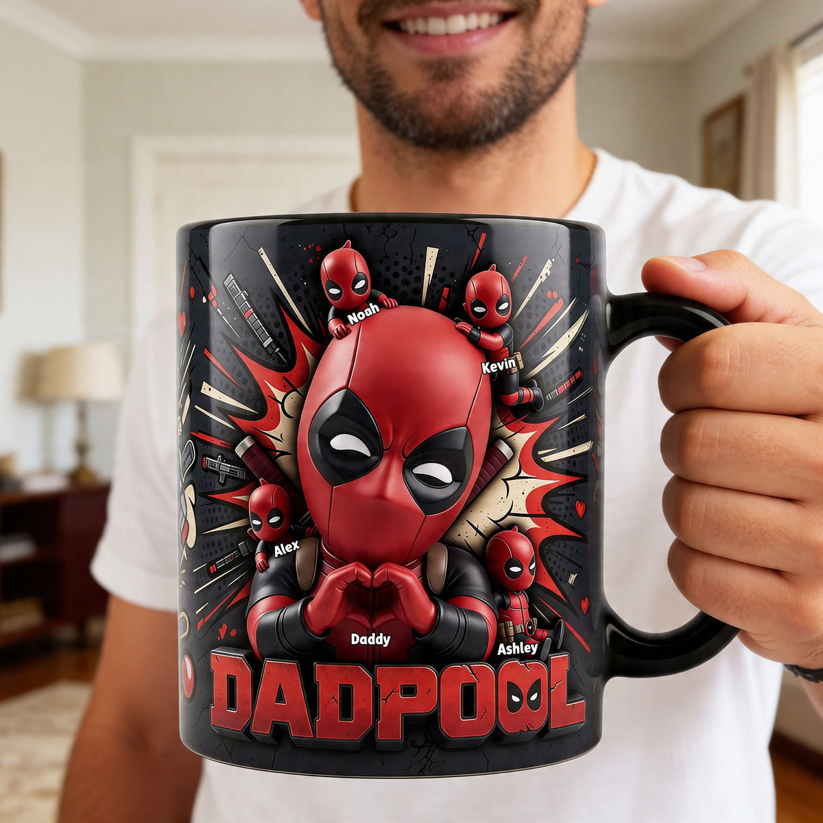 Funny Undead Dad And Kids Magic Ceramic Coffee Mug - Personalized Gifts For Father's Day Magic Mug 05NATI160426-Homacus