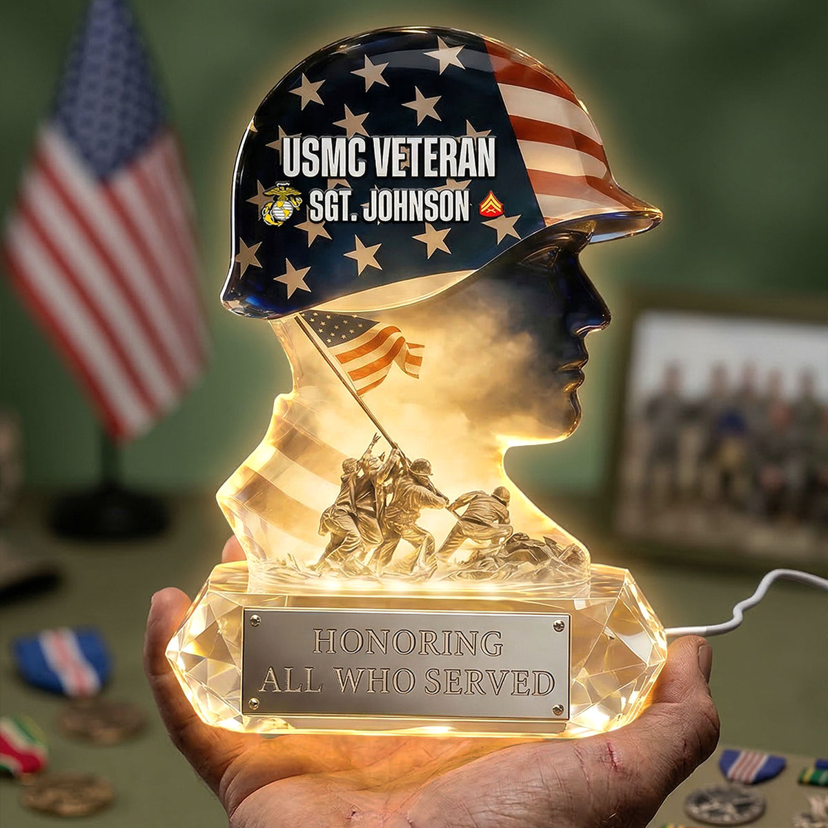 Proud Military Spirit Led Light - Personalized Gifts For Veterans 04QHTI180326-Homacus