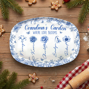 Birth Month Flowers Plate - Personalized Gifts For Grandma 05pgti190925-Homacus