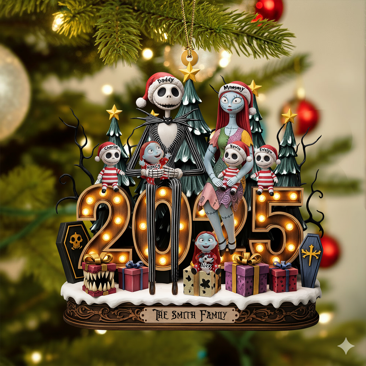 Spooky Family Ornament - Personalized Gifts For Family 05pati050925-Homacus
