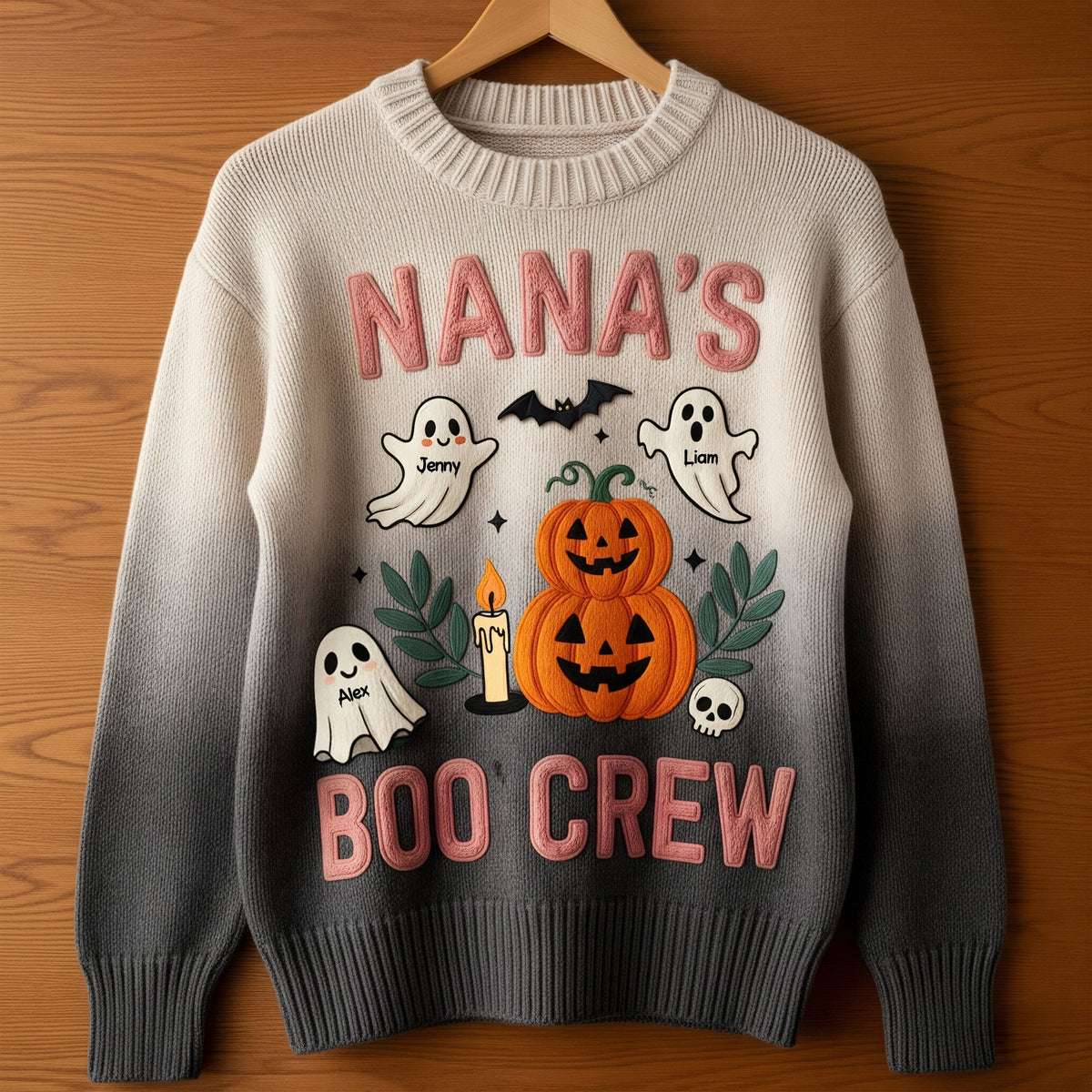 Cute Grandma's Boo Crew Ugly Sweater, Personalized Gifts For Grandma 04qhti280825-Homacus