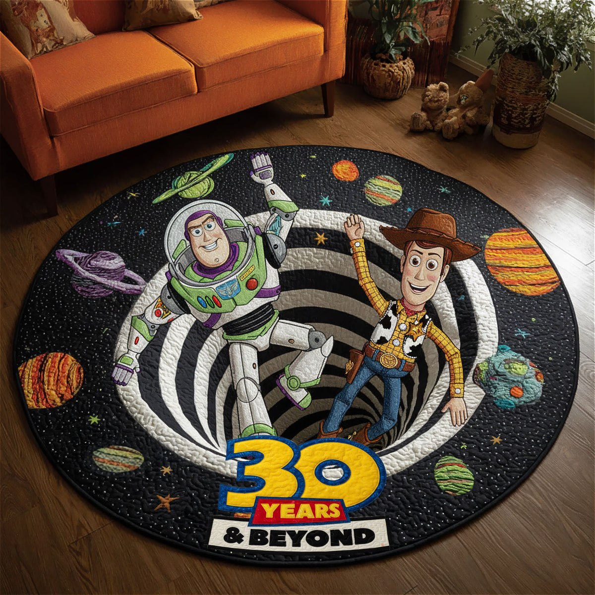 30 Years & Beyond Cartoon Quilted Round Mat - Personalized Gifts For Cartoon Lovers 01nati081025-Homacus