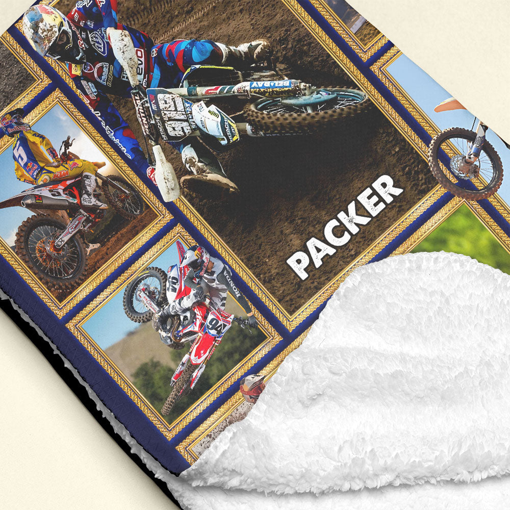 Dirt Bikes Motocross Photo Collage Blanket - Custom Photo Gifts-Homacus