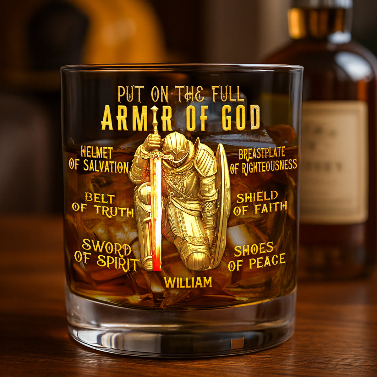 Kneeling Knight & Jesus Round Glass - Personalized Gifts For Christian Glass 01HUTI041225-Homacus