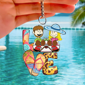 Personalized Gifts For Couple Keychain Summer Beach 01xqti130125pa-Homacus