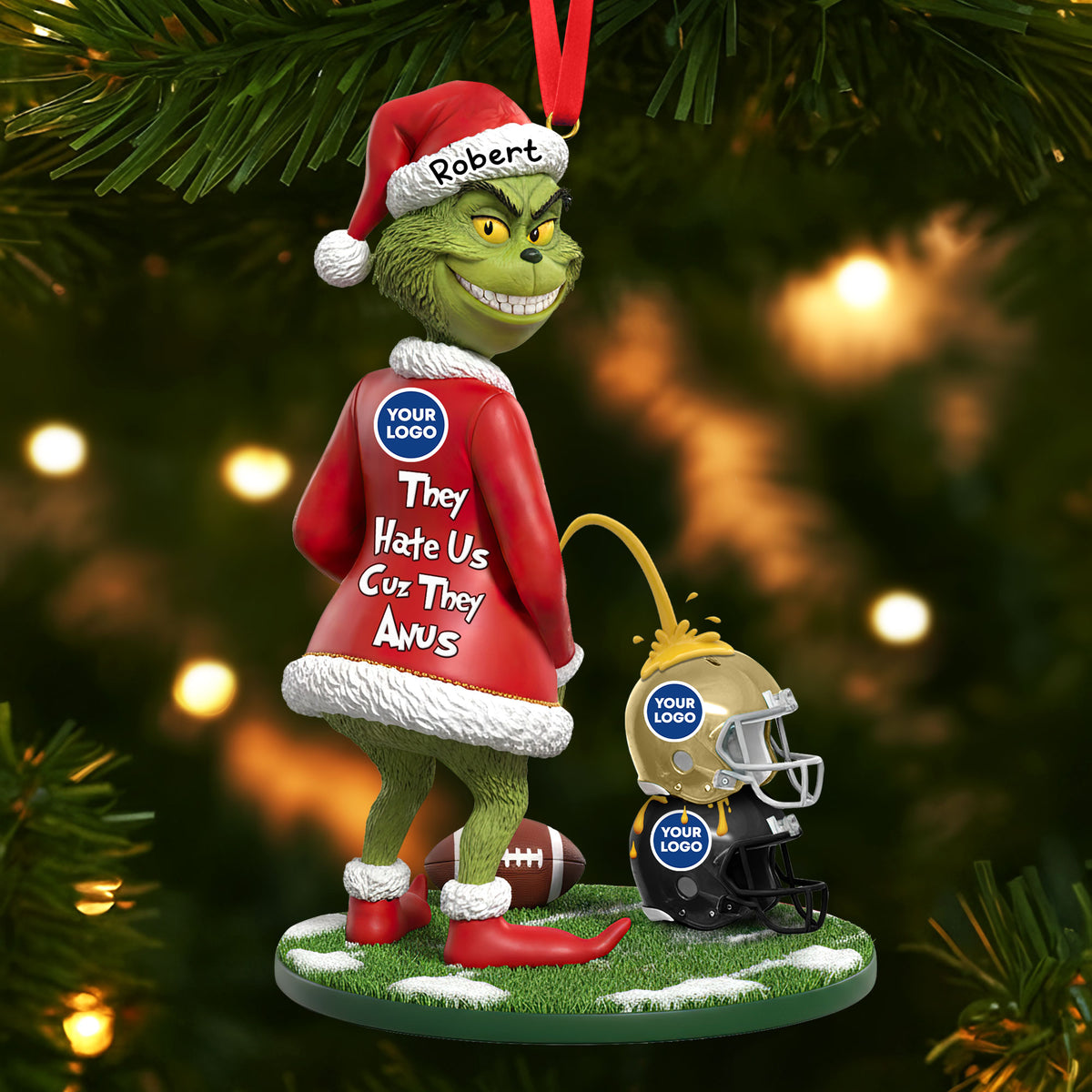 Funny Green Monster Ornament - Personalized Gifts For Sport Lovers 01huti011025-Homacus