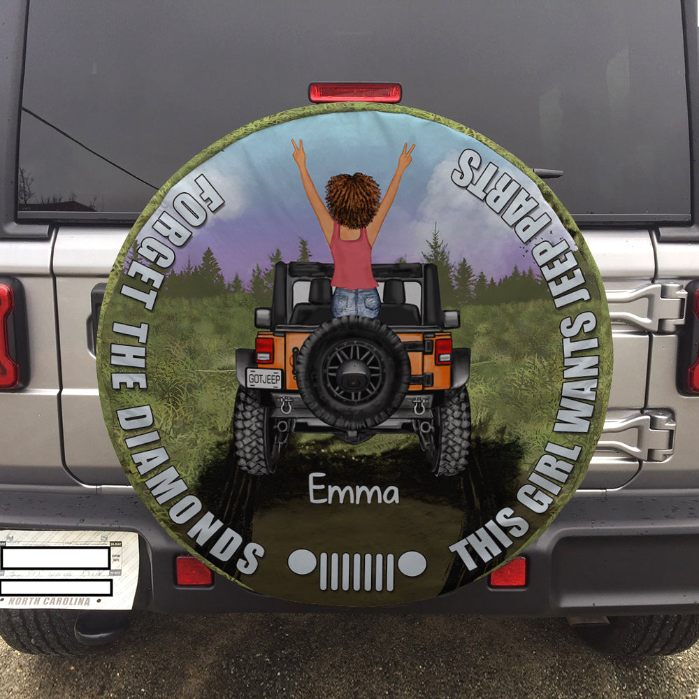Personalized Gifts For Girl Tire Cover Car Girl In Forest 03HUDC110624HN-Homacus