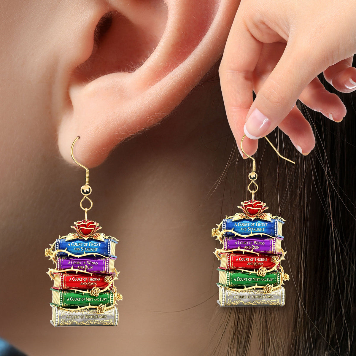 Bookstack Earrings - Gifts For Book Lovers 01nati280625-Homacus