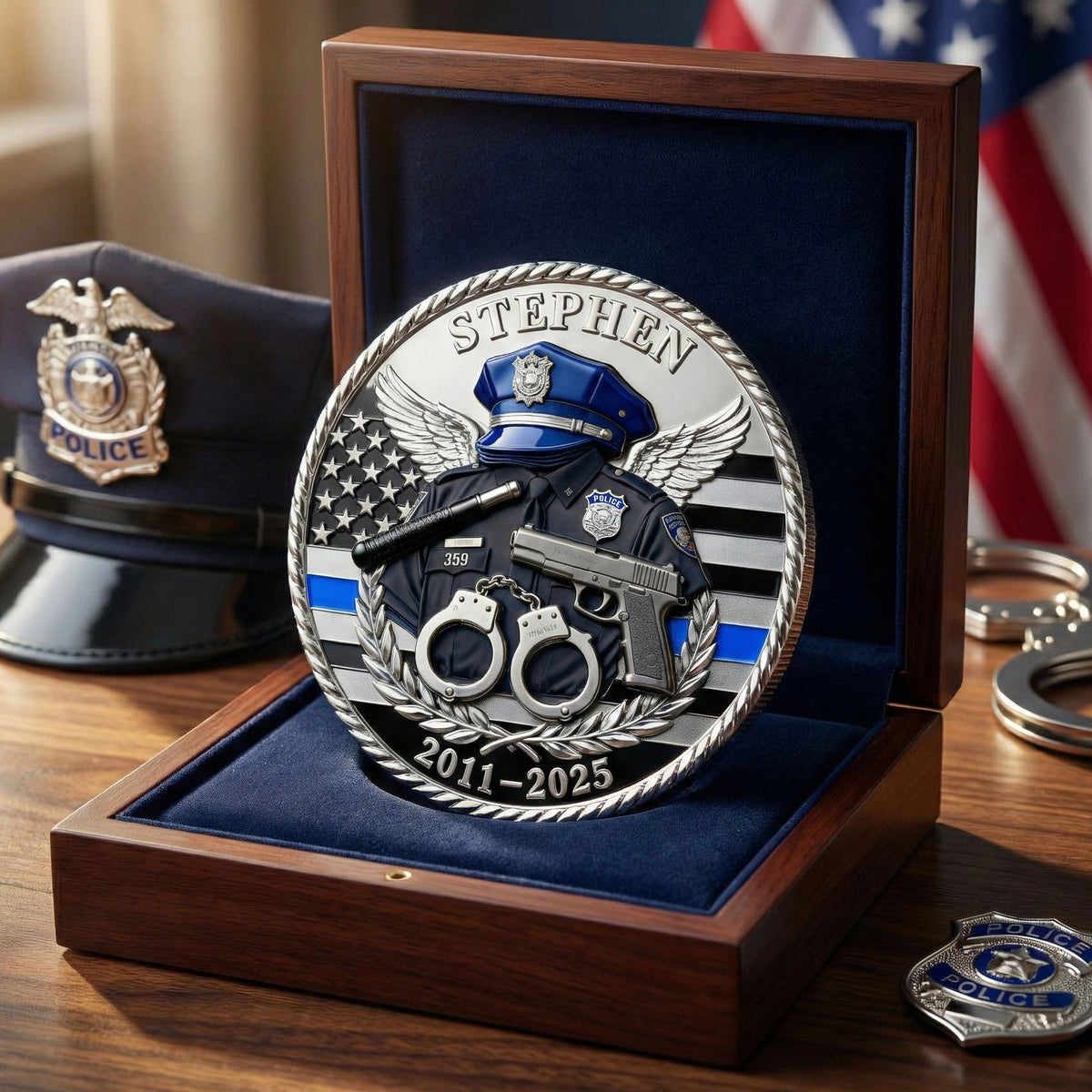 Law Enforcement Appreciation Coin - Personalized Gifts For Police Retirement Printed Metal Coin 06KITI120226-Homacus
