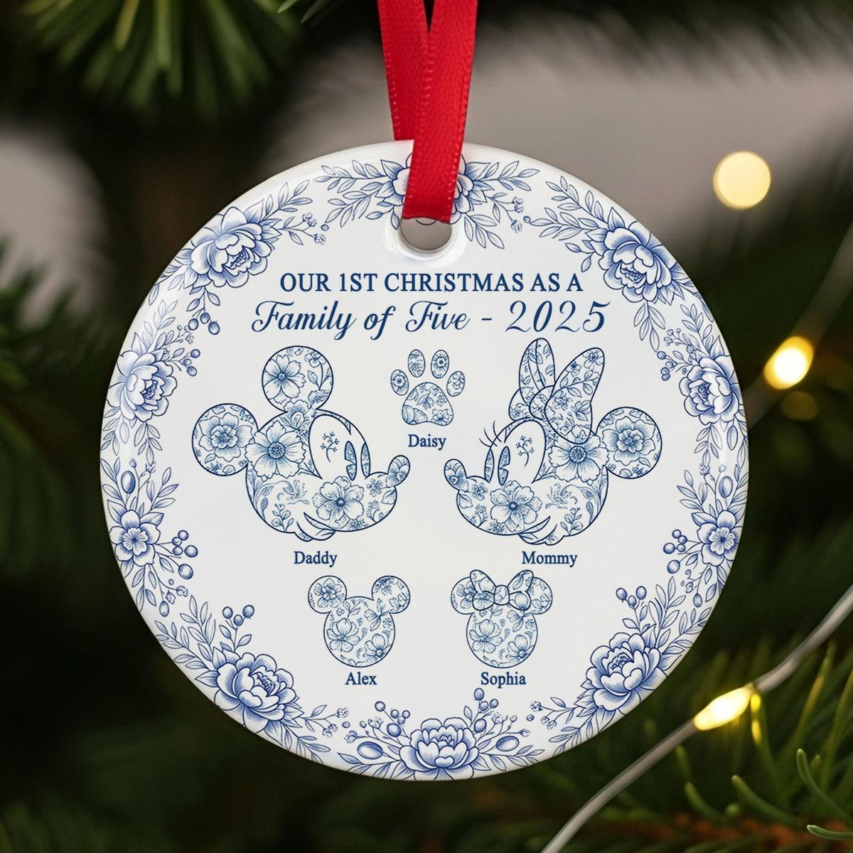 Cute Four Toile Family Ornament - Personalized Gifts For Family 01pgti210825-Homacus
