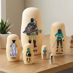 Adventure Family Nesting Dolls - Personalized Gifts For Family Wooden Nesting Dolls 02QHHU090426HG-Homacus