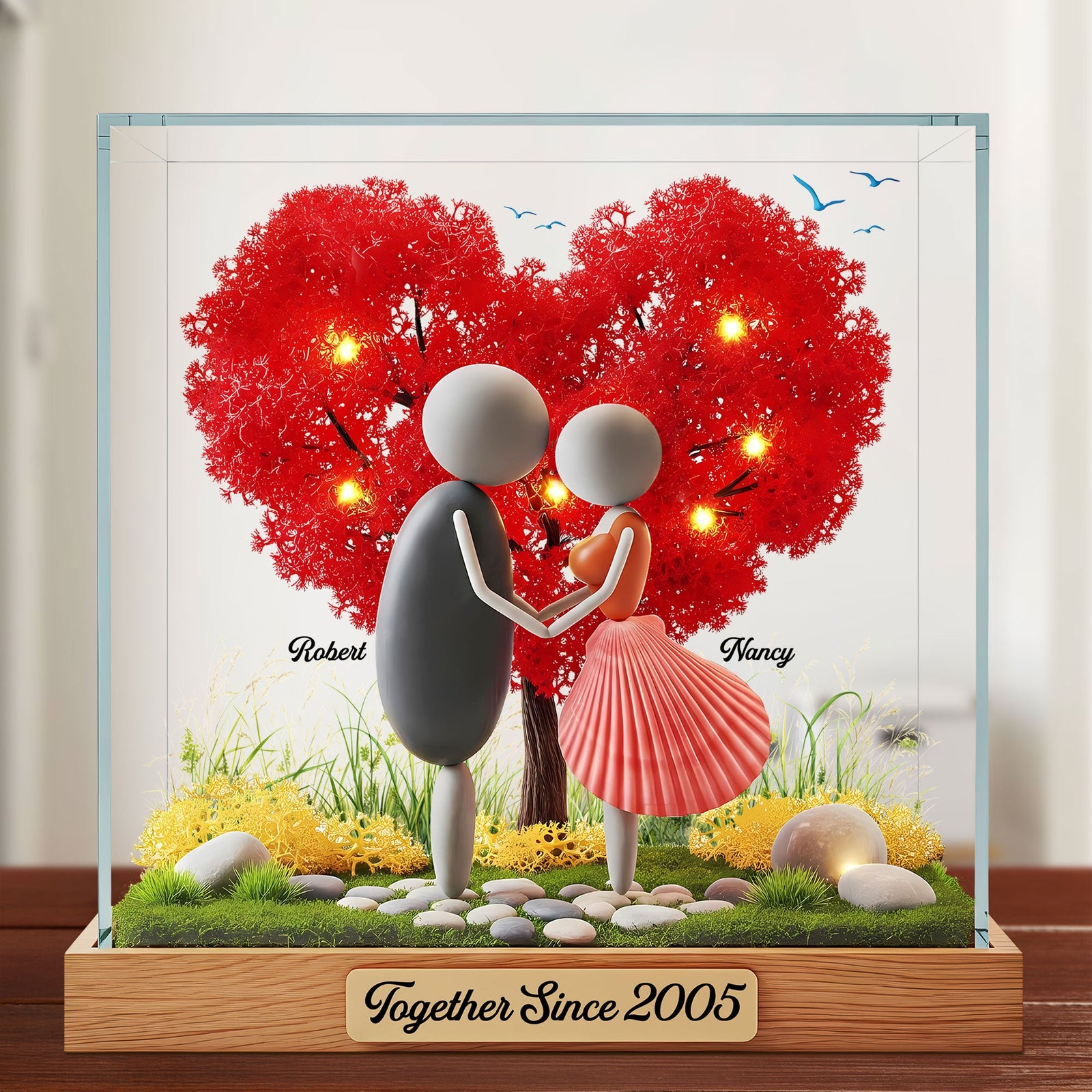 Pebble Couple Plaque - Personalized Gifts For Couple 01nati020625-Homacus