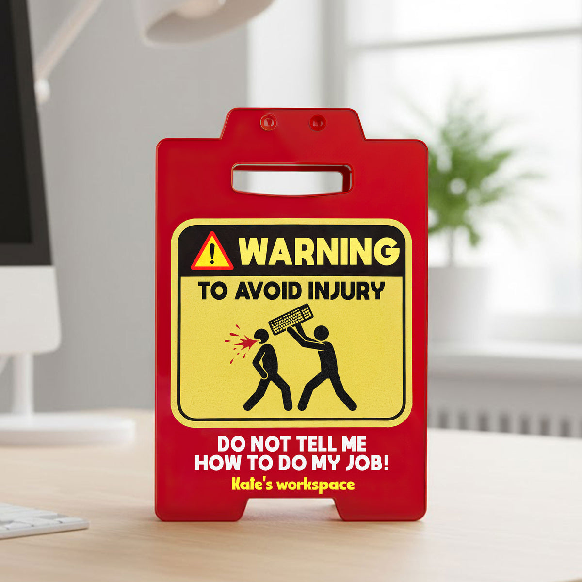 Warning Sign Coworkers Acrylic Plaque - Personalized Gifts For Coworkers Plaque 05HUTI171125-Homacus