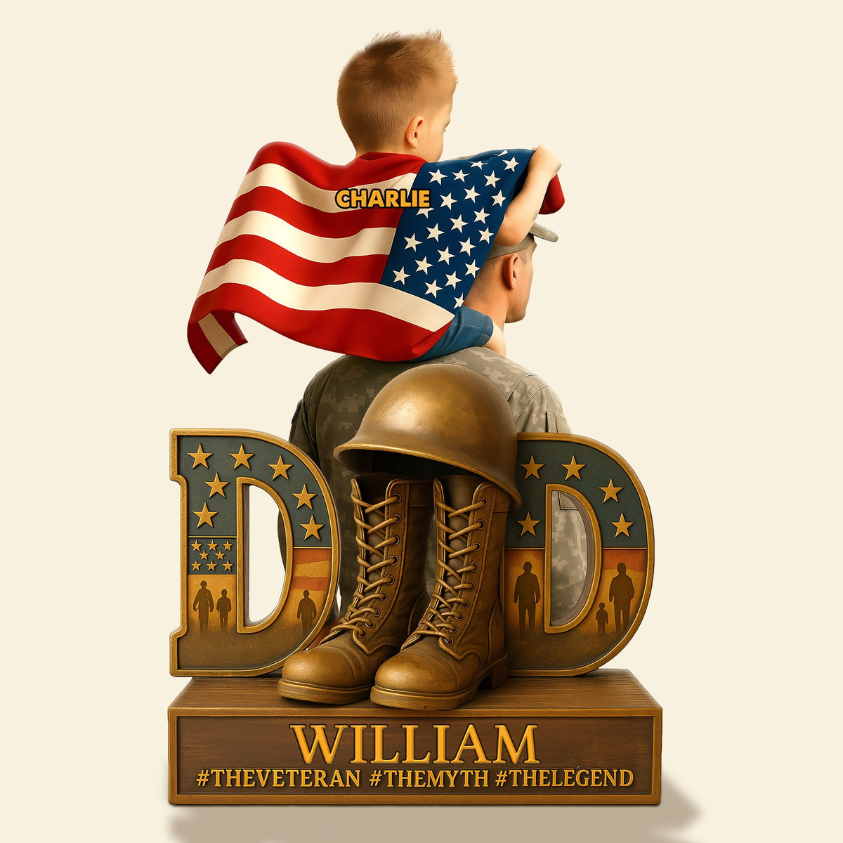 Veteran Dad Plaque - Personalized Gifts For Dad 02ohti090525-Homacus