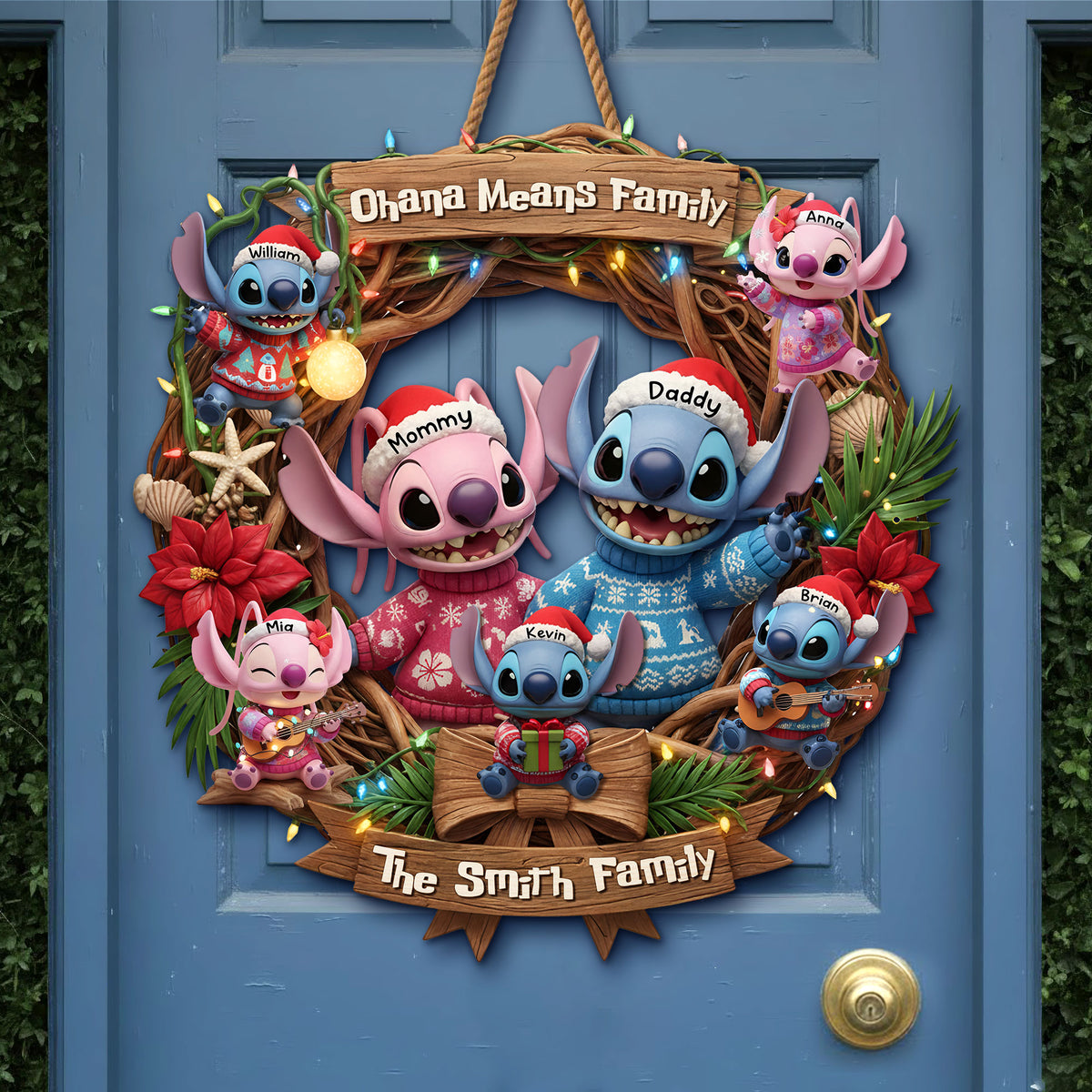 Christmas Ailen Family Wood Sign - Personalized Gifts For Family 01hyti131025-Homacus