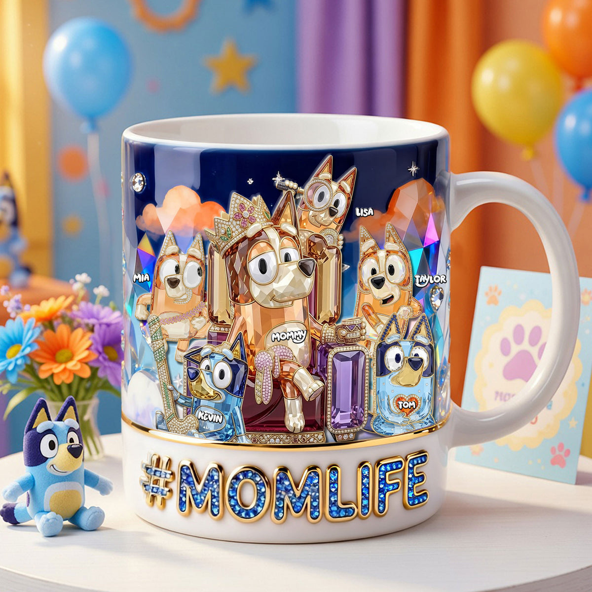 Puppy Queen Mom And Kids Coffee Mug - Personalized Gifts For Mother's Day Coffee Mug 02OHTI070426-Homacus