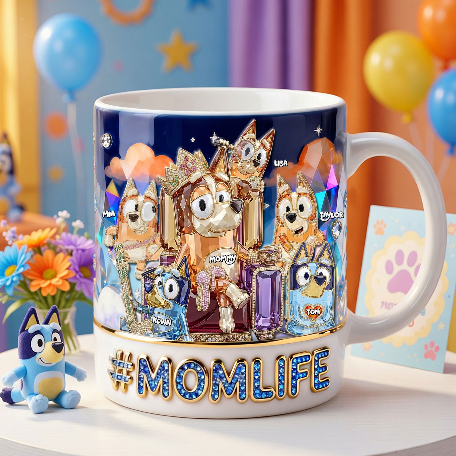 Puppy Queen Mom And Kids Coffee Mug - Personalized Gifts For Mother's Day Coffee Mug 02OHTI070426-Homacus