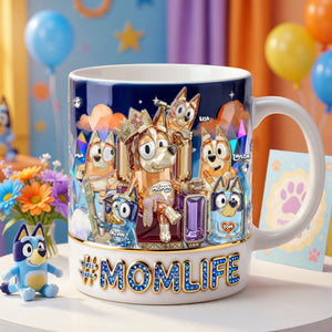 Puppy Queen Mom And Kids Coffee Mug - Personalized Gifts For Mother's Day Coffee Mug 02OHTI070426-Homacus