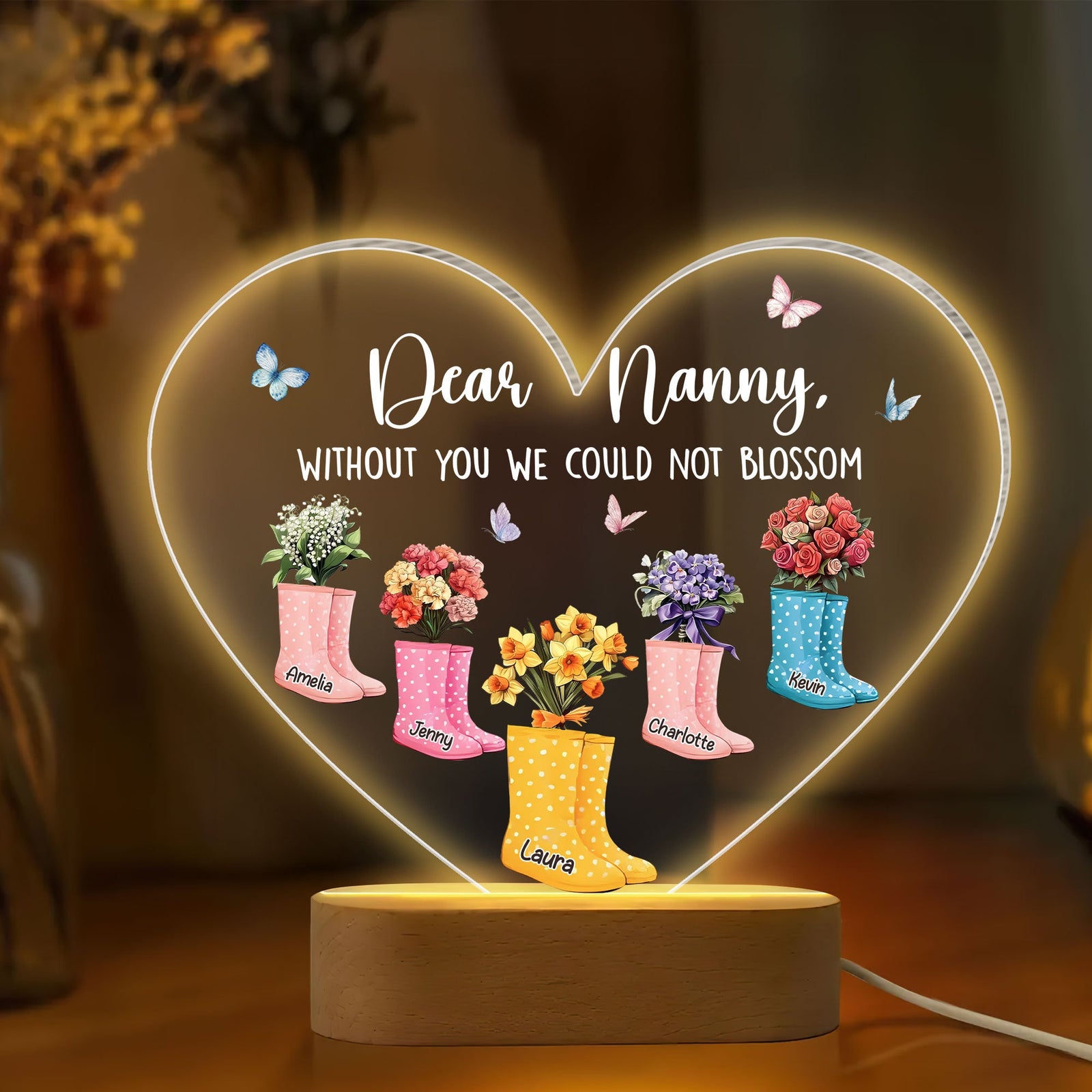 Personalized Gifts For Grandma LED Light Boot Flowers 02kati270325-Homacus