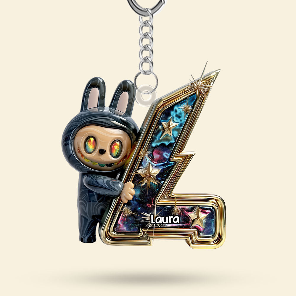 Monster Fans Keychain - Custom Letter Gifts 04tgti200625-Homacus