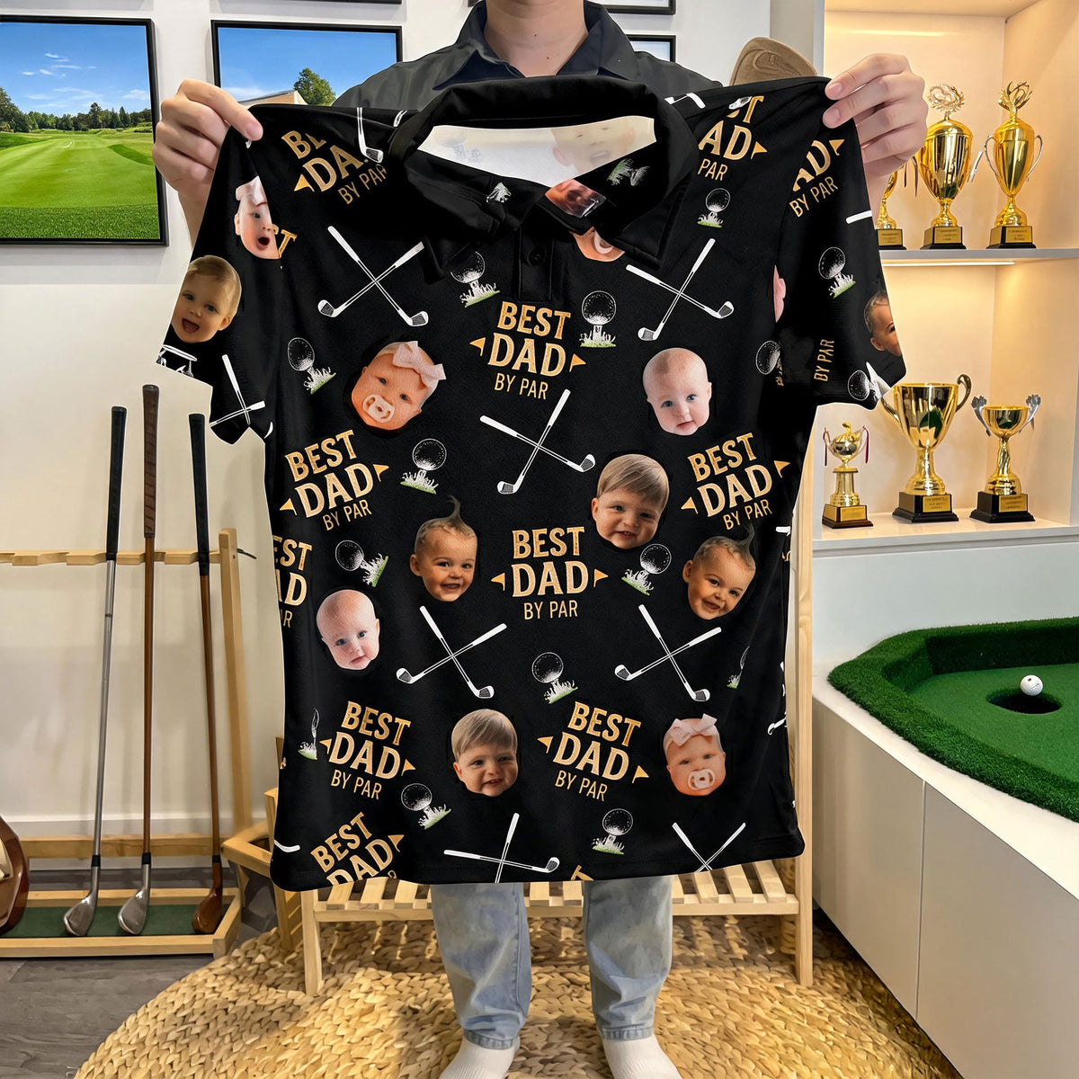 Custom Photo Best Dad By Par Shirt, Personalized Gifts For Golf Dads 03qhti080526-Homacus