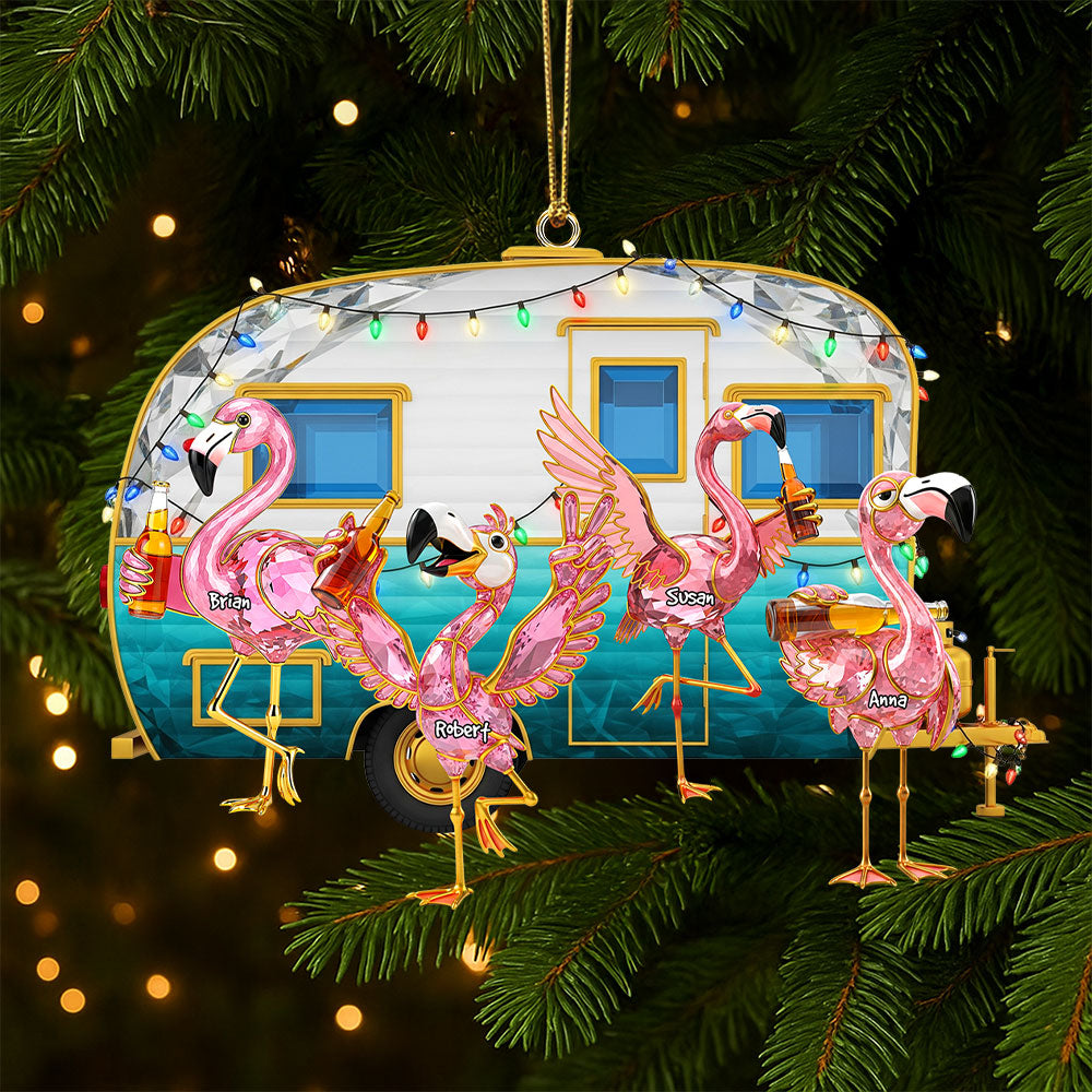 Flamingo Camping Family Ornament - Personalized Gifts For Family 04ohti150825-Homacus