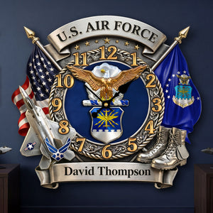 Veteran Wall Clock - Personalized Gifts For Military 1 Layer Acrylic Hanging Wall Clock HUVP030626-Homacus